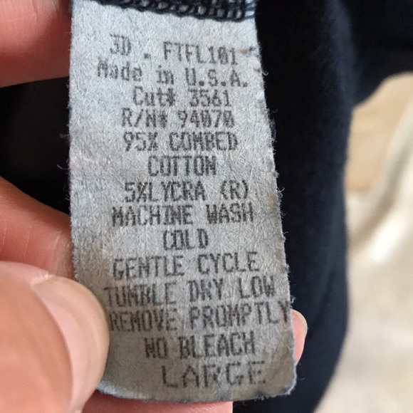 3 Dot navy neck t-shirt with piping detail. Soft! - Picture 6 of 6